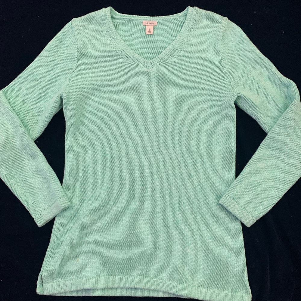 LL BEAN All Cotton V Neck Sweater